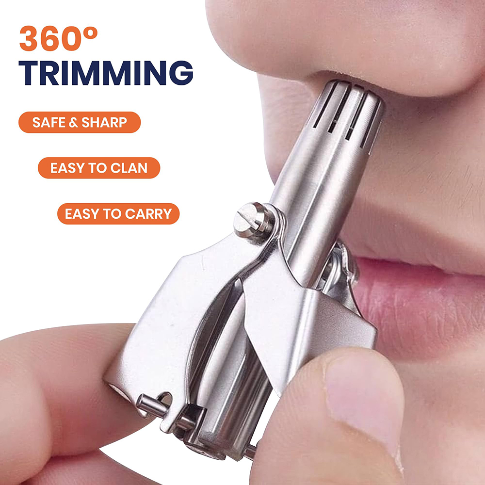Men'S Grooming Ear Hair - Draagbare roestvrijstalen handmatige neus-oorhaartrimmer Haarverwijderaar Waterdicht